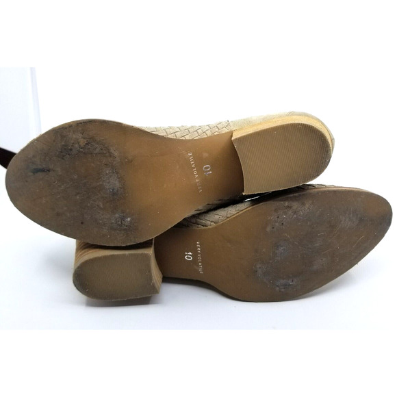 Very Volatile Los Angeles Veracruz Sz 10 Tan Suede Leather Woven Ankle Bootie - Picture 15 of 15